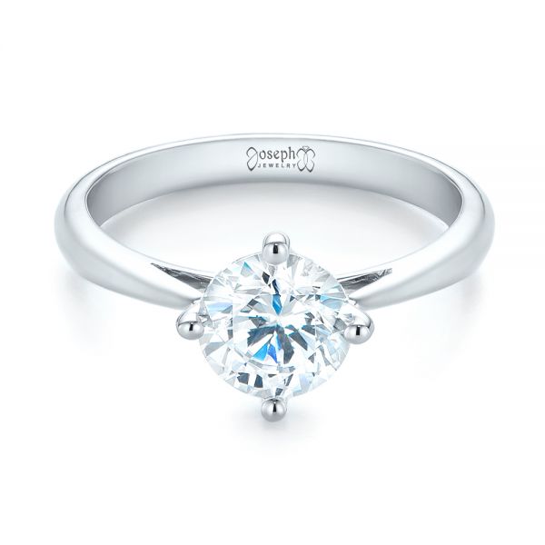  Platinum Platinum Classic Solitaire Engagement Ring - Flat View -  1398