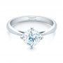 14k White Gold 14k White Gold Classic Solitaire Engagement Ring - Flat View -  1398 - Thumbnail