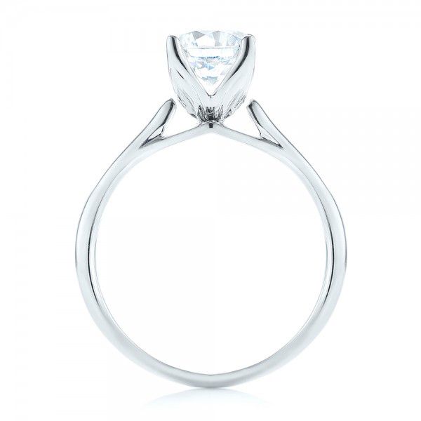 18k White Gold Classic Solitaire Engagement Ring - Front View -  103103