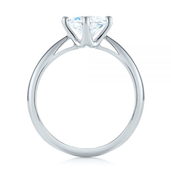 14k White Gold 14k White Gold Classic Solitaire Engagement Ring - Front View -  1398