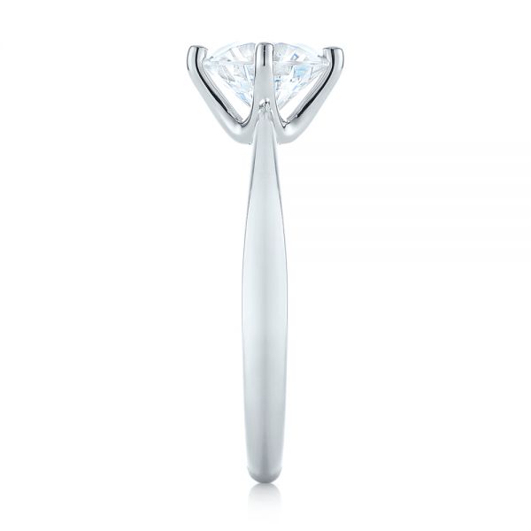 18k White Gold Classic Solitaire Engagement Ring - Side View - 1398