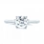 18k White Gold Classic Solitaire Engagement Ring - Top View -  103103 - Thumbnail