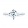 18k White Gold Classic Solitaire Engagement Ring - Top View -  1398 - Thumbnail
