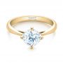 14k Yellow Gold 14k Yellow Gold Classic Solitaire Engagement Ring - Flat View -  1398 - Thumbnail
