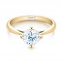 14k Yellow Gold 14k Yellow Gold Classic Solitaire Engagement Ring - Flat View -  1398 - Thumbnail
