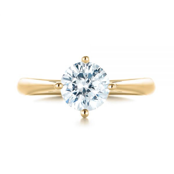 14k Yellow Gold 14k Yellow Gold Classic Solitaire Engagement Ring - Top View -  1398