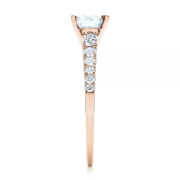 14k Rose Gold 14k Rose Gold Classic Tapered Diamond Engagement Ring - Side View -  101022