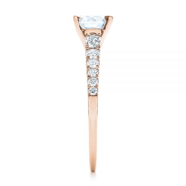 18k Rose Gold 18k Rose Gold Classic Tapered Diamond Engagement Ring - Side View - 101022