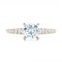 14k Rose Gold 14k Rose Gold Classic Tapered Diamond Engagement Ring - Top View -  101022 - Thumbnail