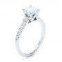 18k White Gold Classic Tapered Diamond Engagement Ring - Three-Quarter View -  101022 - Thumbnail