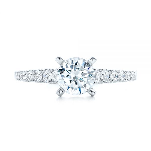  Platinum Platinum Classic Tapered Diamond Engagement Ring - Top View -  101022