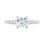 18k White Gold Classic Tapered Diamond Engagement Ring - Top View -  101022 - Thumbnail