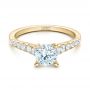 18k Yellow Gold 18k Yellow Gold Classic Tapered Diamond Engagement Ring - Flat View -  101022 - Thumbnail
