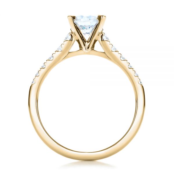 14k Yellow Gold 14k Yellow Gold Classic Tapered Diamond Engagement Ring - Front View -  101022