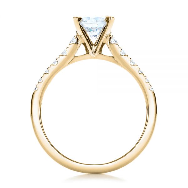18k Yellow Gold 18k Yellow Gold Classic Tapered Diamond Engagement Ring - Front View - 101022