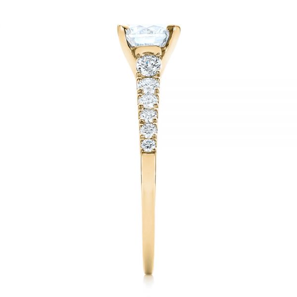 18k Yellow Gold 18k Yellow Gold Classic Tapered Diamond Engagement Ring - Side View -  101022