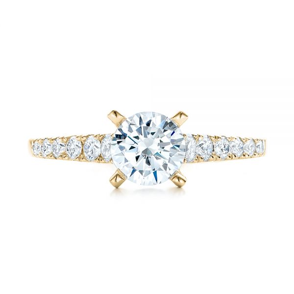 18k Yellow Gold 18k Yellow Gold Classic Tapered Diamond Engagement Ring - Top View -  101022