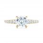 18k Yellow Gold 18k Yellow Gold Classic Tapered Diamond Engagement Ring - Top View -  101022 - Thumbnail