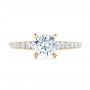 14k Yellow Gold 14k Yellow Gold Classic Tapered Diamond Engagement Ring - Top View -  101022 - Thumbnail