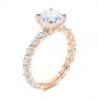 18k Rose Gold 18k Rose Gold Claw Prong Classic Diamond Engagement Ring - Three-Quarter View -  105816 - Thumbnail