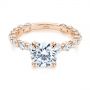 14k Rose Gold 14k Rose Gold Claw Prong Classic Diamond Engagement Ring - Flat View -  105816 - Thumbnail