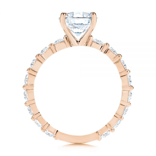 14k Rose Gold 14k Rose Gold Claw Prong Classic Diamond Engagement Ring - Front View - 105816