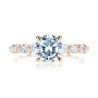 14k Rose Gold 14k Rose Gold Claw Prong Classic Diamond Engagement Ring - Top View -  105816 - Thumbnail