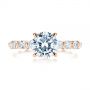 18k Rose Gold 18k Rose Gold Claw Prong Classic Diamond Engagement Ring - Top View -  105816 - Thumbnail