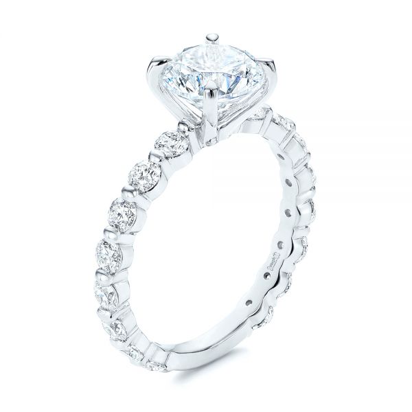  Platinum Platinum Claw Prong Classic Diamond Engagement Ring - Three-Quarter View -  105816