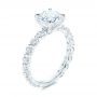 18k White Gold Claw Prong Classic Diamond Engagement Ring - Three-Quarter View -  105816 - Thumbnail