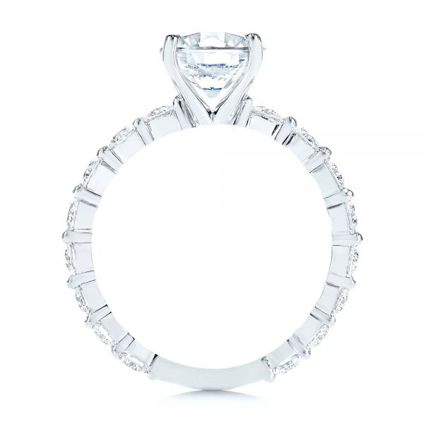 18k White Gold Claw Prong Classic Diamond Engagement Ring - Front View -  105816