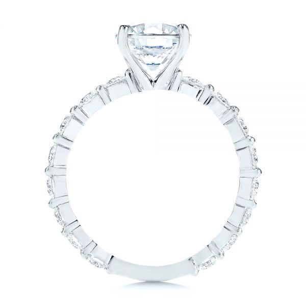 18k White Gold Claw Prong Classic Diamond Engagement Ring - Front View - 105816