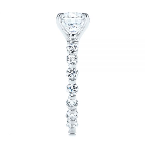 18k White Gold Claw Prong Classic Diamond Engagement Ring - Side View - 105816