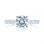 18k White Gold Claw Prong Classic Diamond Engagement Ring - Top View -  105816 - Thumbnail