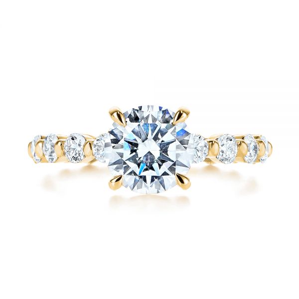14k Yellow Gold 14k Yellow Gold Claw Prong Classic Diamond Engagement Ring - Top View - 105816