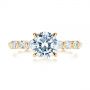 18k Yellow Gold 18k Yellow Gold Claw Prong Classic Diamond Engagement Ring - Top View -  105816 - Thumbnail