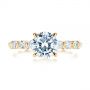 18k Yellow Gold 18k Yellow Gold Claw Prong Classic Diamond Engagement Ring - Top View -  105816 - Thumbnail