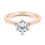 14k Rose Gold 14k Rose Gold Claw Prong Cluster Diamond Engagement Ring - Flat View -  105854 - Thumbnail