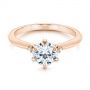 14k Rose Gold 14k Rose Gold Claw Prong Cluster Diamond Engagement Ring - Flat View -  105854 - Thumbnail