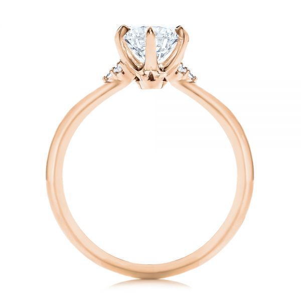 14k Rose Gold 14k Rose Gold Claw Prong Cluster Diamond Engagement Ring - Front View -  105854