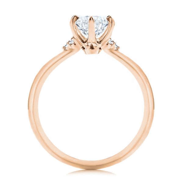 14k Rose Gold 14k Rose Gold Claw Prong Cluster Diamond Engagement Ring - Front View - 105854