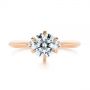 18k Rose Gold 18k Rose Gold Claw Prong Cluster Diamond Engagement Ring - Top View -  105854 - Thumbnail