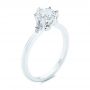  Platinum Claw Prong Cluster Diamond Engagement Ring - Three-Quarter View -  105854 - Thumbnail