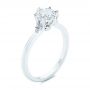 18k White Gold 18k White Gold Claw Prong Cluster Diamond Engagement Ring - Three-Quarter View -  105854 - Thumbnail