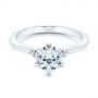  Platinum Claw Prong Cluster Diamond Engagement Ring - Flat View -  105854 - Thumbnail