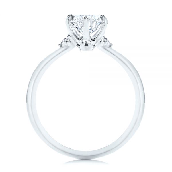  Platinum Claw Prong Cluster Diamond Engagement Ring - Front View -  105854