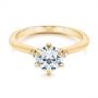 18k Yellow Gold 18k Yellow Gold Claw Prong Cluster Diamond Engagement Ring - Flat View -  105854 - Thumbnail