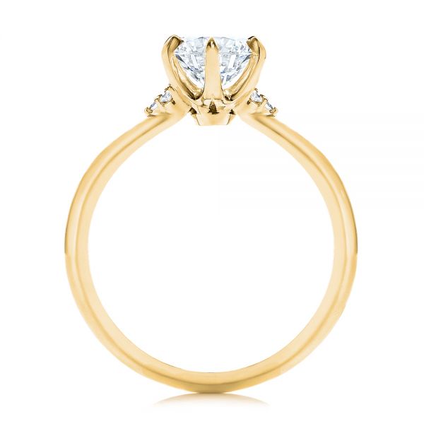 14k Yellow Gold 14k Yellow Gold Claw Prong Cluster Diamond Engagement Ring - Front View - 105854