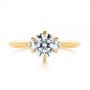 18k Yellow Gold 18k Yellow Gold Claw Prong Cluster Diamond Engagement Ring - Top View -  105854 - Thumbnail