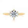 14k Yellow Gold 14k Yellow Gold Claw Prong Cluster Diamond Engagement Ring - Top View -  105854 - Thumbnail